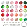 DIY Round Acrylic & Striped Resin Beads Pendants Making Kits DIY-YW0010-21A-2
