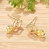 Rhombus & Flat Round Brass Micro Pave Cubic Zirconia Stud Earrings for Women EJEW-G428-20G-2