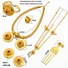Flat Round Alloy Pendant Necklace & Stud Earring & Cuff Bangle & Ring & Hair Fork & Frontlet FS-WG4845C-02-3