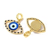 Rack Plating Brass Micro Pave Cubic Zirconia Pendant KK-H486-20G-04-2