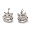 Brass Micro Pave Clear Cubic Zirconia Charms ZIRC-B002-55-2