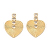 Brass Micro Pave Clear Cubic Zirconia Stud Earrings KK-U058-61G-4