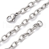 201 Stainless Steel Cable Chain Necklaces NJEW-Q013-12C-P-2