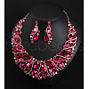 Alloy Rhinestone Pendant Necklaces & Teardrop Stud Dangle Earring Sets for Women WG99E9F-01-2
