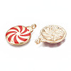 Rack Plating Alloy Enamel Pendants ENAM-T011-188-3