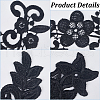 Gorgecraft 4 Pairs 2 Style Polyester & Nylon Embroidery Flower Lace Appliques DIY-GF0009-10-6