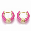 Brass Huggie Hoop Earrings EJEW-S209-01D-2
