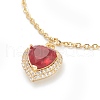 Brass Micro Pave Cubic Zirconia Pendant Necklaces NJEW-F281-07-2