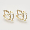 Brass Stud Earring Findings KK-T027-99G-1
