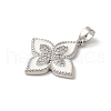 Rack Plating Brass Clear Cubic Zirconia Pendants X-KK-Z056-34P-01-2