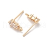 Brass Clear Cubic Zirconia Stud Earrings Finding for Women KK-A244-10B-G-2