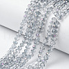 Electroplate Transparent Glass Beads Strands EGLA-A034-T6mm-F10-1