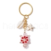Tortoise Glass Seed Beaded Keychain KEYC-MZ00023-04-1