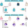 SUPERFINDINGS 16Pcs 8 Color Druzy Resin Pendants RESI-FH0001-36-5