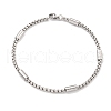 Tarnish Resistant 304 Stainless Steel Box Chain Bracelets for Women BJEW-R318-03A-P-1