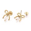 304 Stainless Steel Natural Pearl Stud Earrings EJEW-N059-05G-2