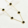 Elegant Stainless Steel Pave Shell Flower Link Chain Necklaces for Women LG8560-2-4