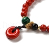 6mm Round Cinnabar Mala Stretch Bracelets BJEW-B080-28A-03-2