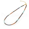 Colorful Natural Tiger Eye & Lapis Lazuli & Red Aventurine & Dyed Howlite  Rondelle Beaded Necklaces for Summer Beach Style CL7611-7-1