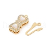 Brass Micro Pave Clear Cubic Zirconia Box Clasps KK-U051-01G-02-2
