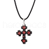 Handmade Glass Seed Beads and Glass Pearl Round Pendants Necklaces NJEW-MZ00058-02-1