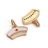 Brass Micro Pave Clear Cubic Zirconia Charms ZIRC-L091-033G-2