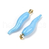 Handmade Lampwork with Brass Pendants KK-Q095-02A-05-2