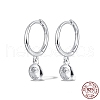 925 Sterling Silver Micro Pave Cubic Zirconia Hoop Earrings TQ8367-1-1