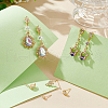 Unicraftale 24Pcs 4 Styles Brass Cubic Zirconia Stud Earring Findings KK-UN0002-77-2