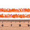 Electroplate Transparent Glass Beads Strands GLAA-N021-4mm-09-4