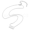 304 Stainless Steel 11:11 Number Rectangle Pendant Necklace with Cable Chains for Women NJEW-NH0001-04P-2