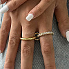 Stainless Steel Micro Pave Clear Cubic Zirconia Stacking Finger Rings FS-WGF4BA8-01-3