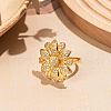 Brass Micro Pave Cubic Zirconia Finger Rings for Women PZ4945-2