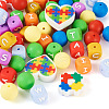 54Pcs 12 Style Food Grade Eco-Friendly Silicone Focal Beads SIL-TA0001-66-3