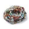 Natural Flower Amazonite Stretch Beaded Bracelets BJEW-K213-C17-2