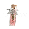 Cherry Quartz Glass Chip Healing Crystals Wishing Bottles with Alloy Triple Moon Decor PW-WGD8D42-01-1