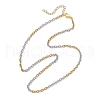 2Pcs 2 Colors Two Tone 304 Stainless Steel Textured Cable Chain Necklaces NJEW-JN05242-5
