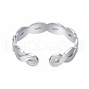 Non-Tarnish 304 Stainless Steel Twist Wrap Open Cuff Ring for Women RJEW-T023-07P-2