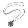 Retro Mandala 201 Stainless Steel Box Chain Constellation Pendant Necklaces for Women Men NJEW-M223-01B-3