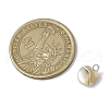 Natural Trochus Shell Nuggets Charms with Brass Loops PALLOY-JF03586-02-3