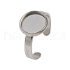 304 Stainless Steel Cuff Ring Components STAS-D372-07P-03-1