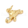 Brass Pave Cubic Zirconia Pendants KK-U062-60G-2