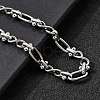 304 Stainless Steel Oval Infinity Link Chain Necklaces for Women Men NJEW-K249-20C-P-3