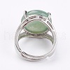 Adjustable Natural Green Aventurine Finger Rings RJEW-F075-01K-3