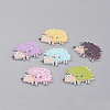 2-Hole Printed Wooden Buttons X-WOOD-S037-010-1