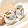 304 Stainless Steel Two Tone Stud Earrings EJEW-F355-02GP-01-4