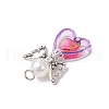 Transparent Acrylic Bead Frames with Tibetan Style Alloy Beads and ABS Plastic Imitation Pearl Round Beads and Pendants PALLOY-JF03725-01-5
