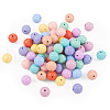 100Pcs 10 Colors Food Grade Eco-Friendly Silicone Focal Beads SIL-TA0001-28-3