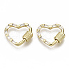 Brass Micro Pave Cubic Zirconia Screw Carabiner Lock Charms KK-N227-27G-01-NF-1