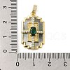 Brass Micro Pave Cubic Zirconia Pendants ZIRC-P110-01G-3